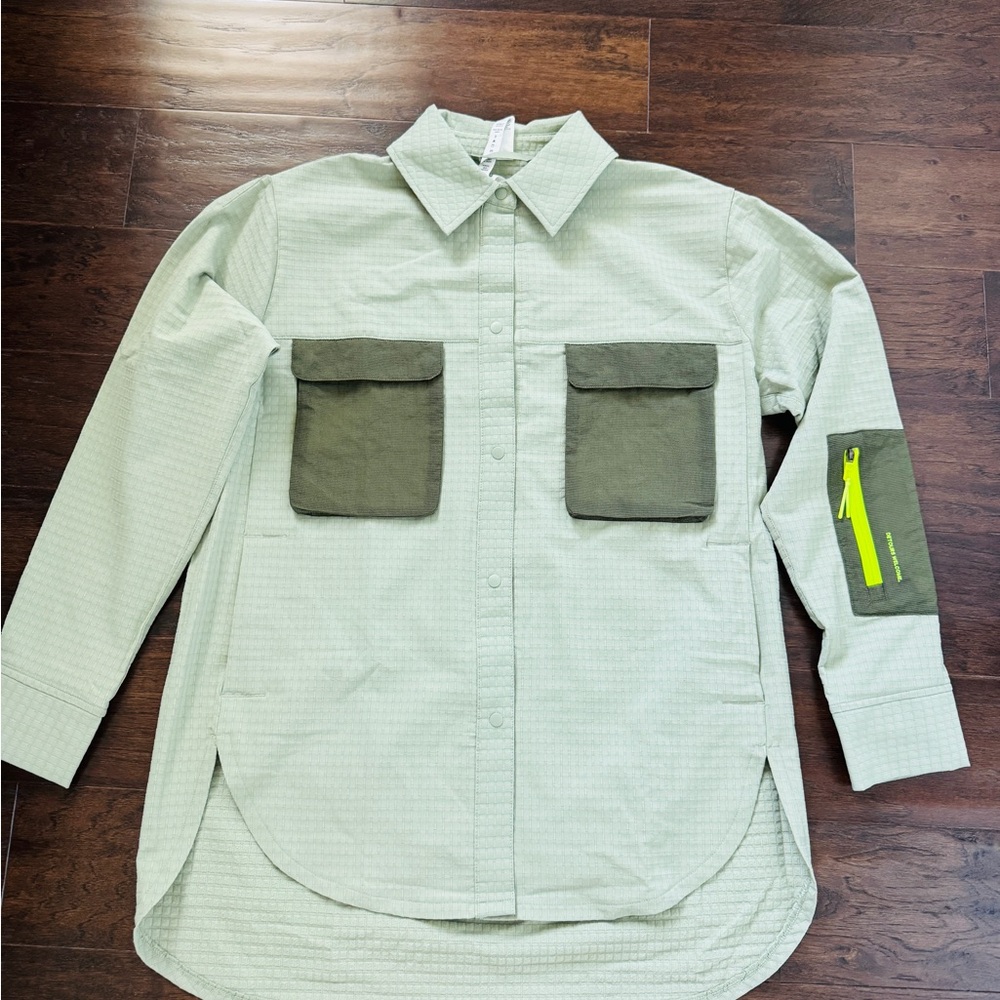 Grid fleece hiking overshirt